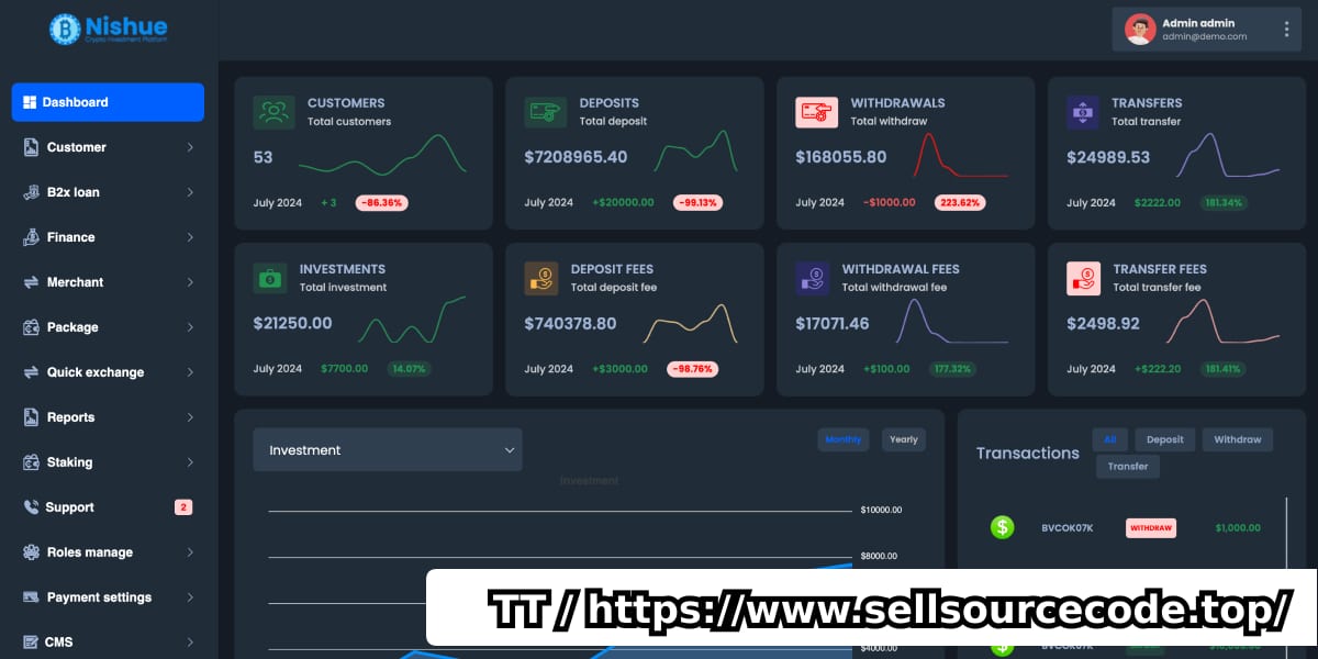 海外虚拟币投资系统源码/加密货币交易投资laravel+nodejs版