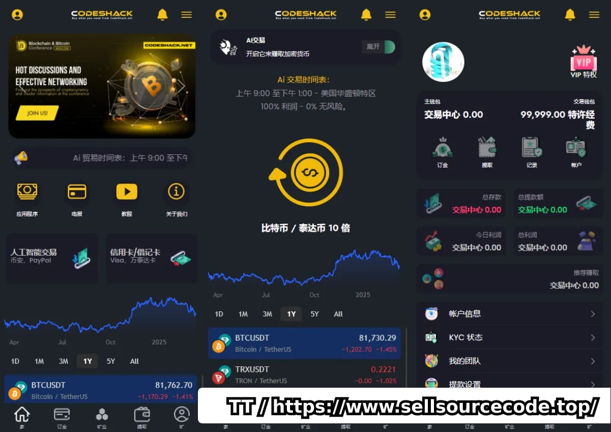 AI量化交易系统源码下载/区块链理财平台/海外版智能交易所模板
